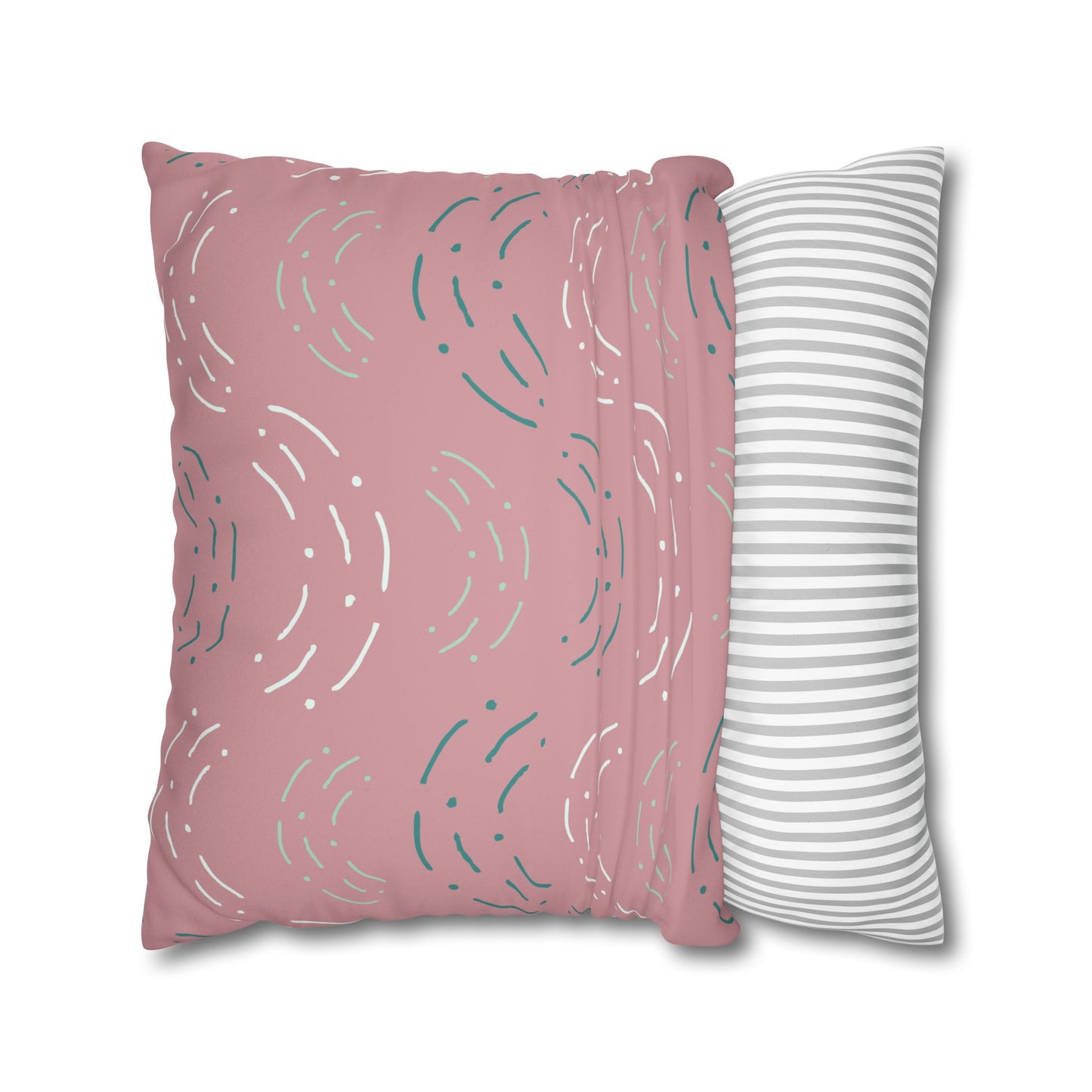 Pink Abstract Arc Faux Suede Pillowcase