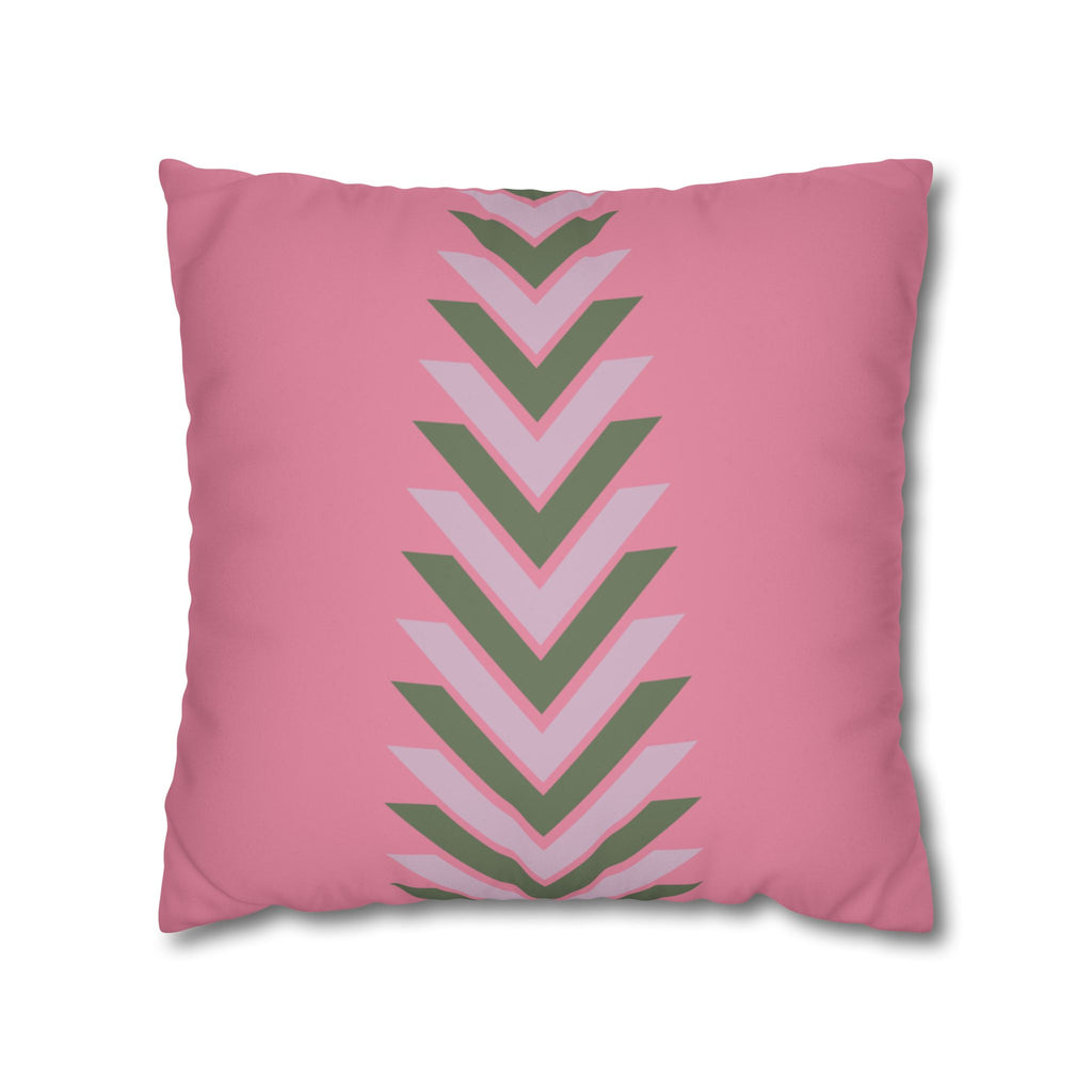 Pink Chevron Arrows Faux Suede Pillow Cover