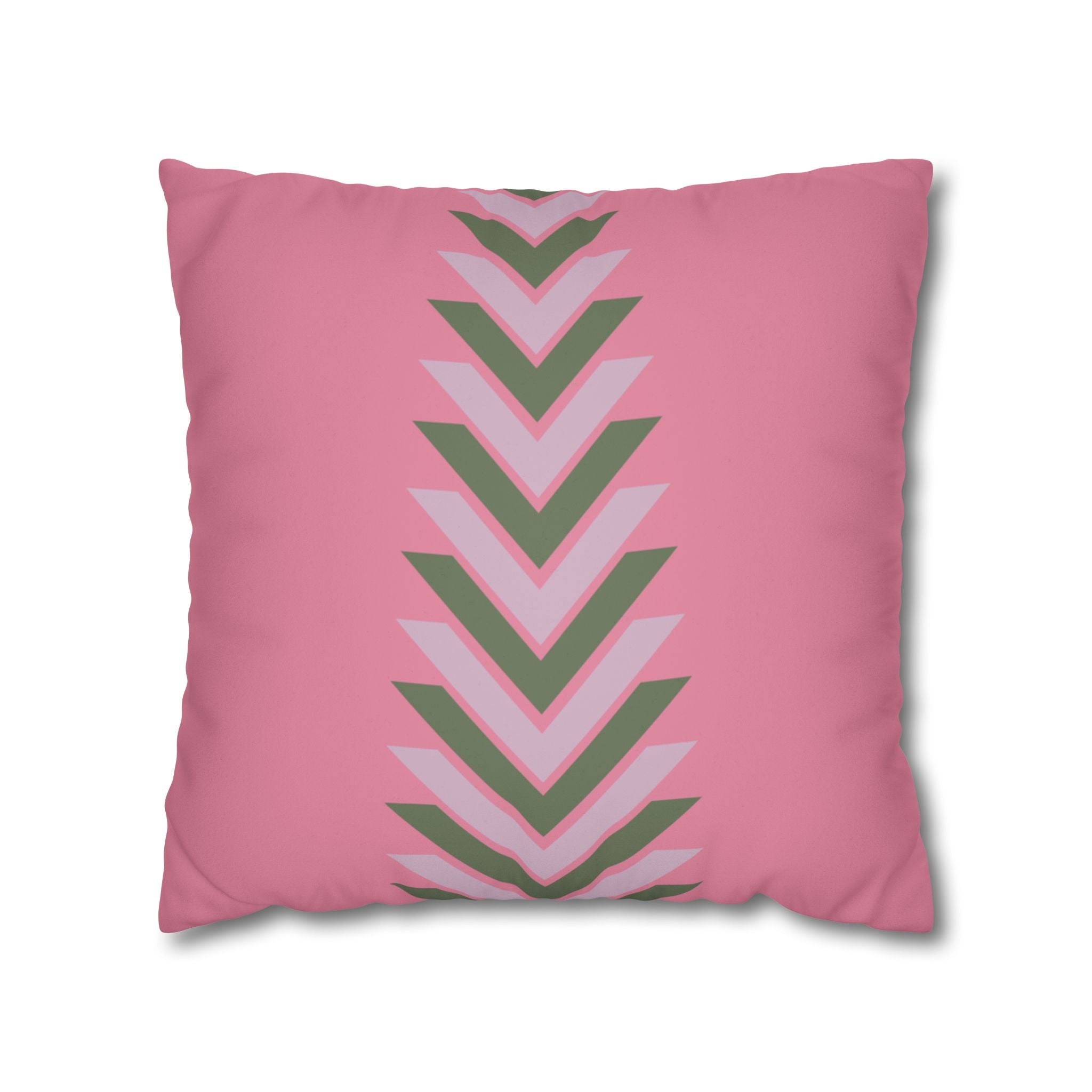 Pink Chevron Arrows Faux Suede Pillow Cover