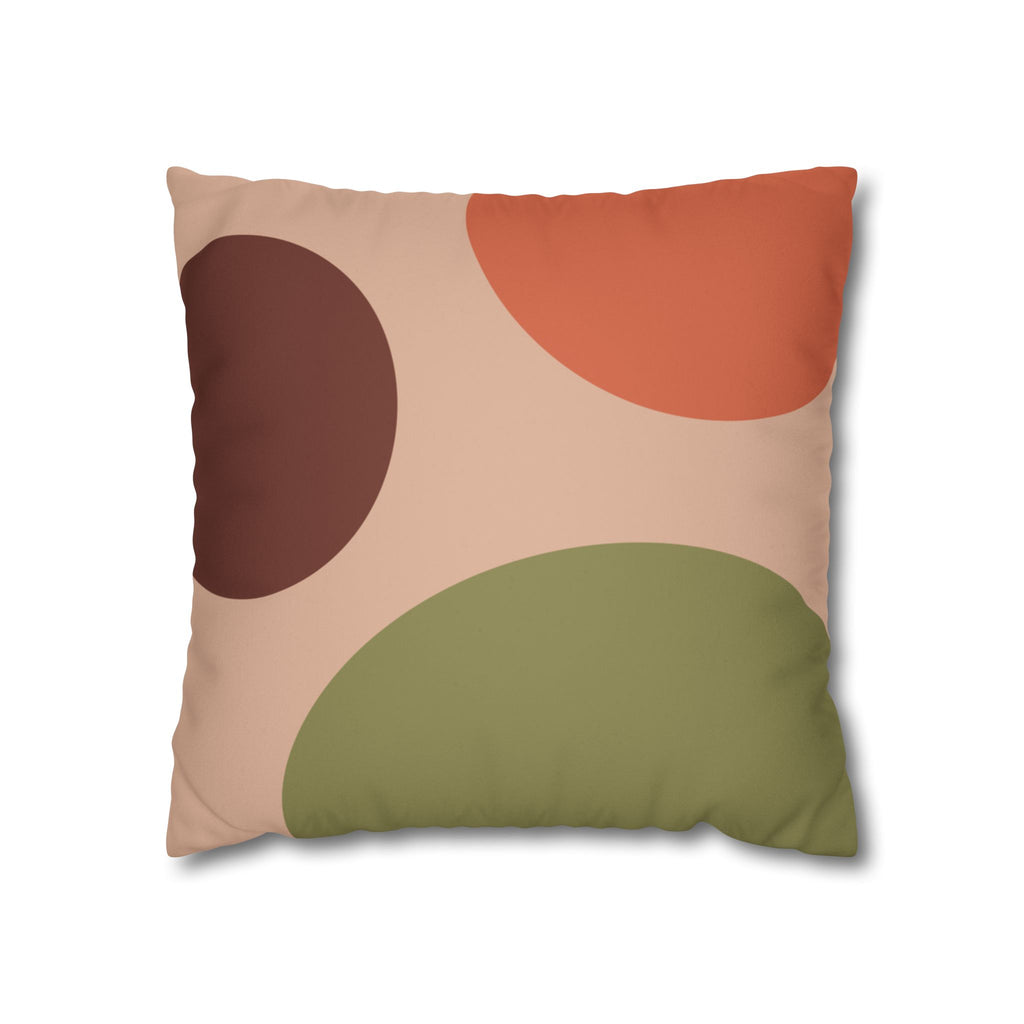 Abstract Earth Tones Faux Suede Pillow Cover
