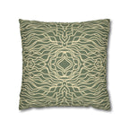 Green Organic Wave Faux Suede Pillow Cover