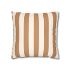 Terracotta Striped Faux Suede Pillow Cover