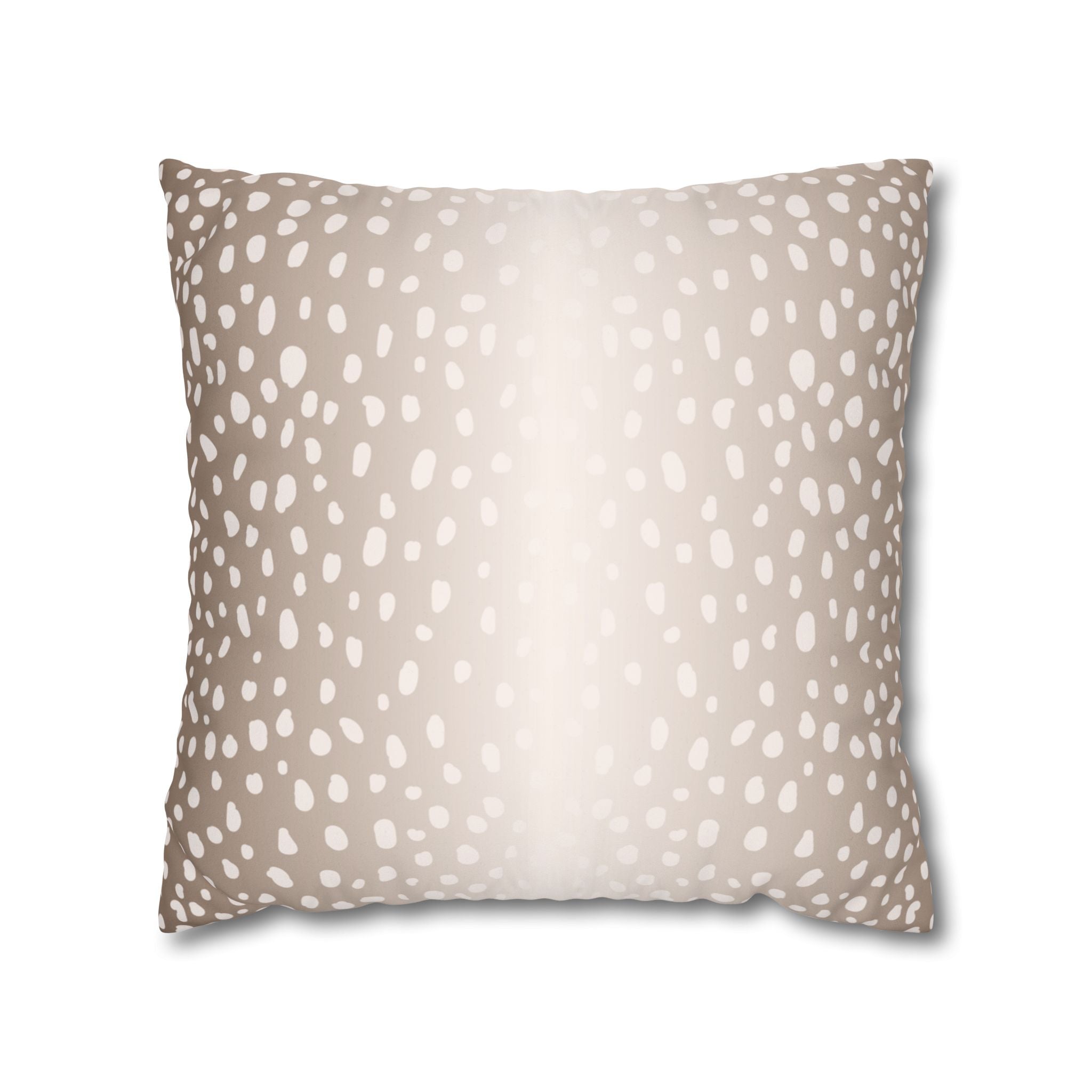 Neutral Fawn Spots Faux Suede Pillow Cover