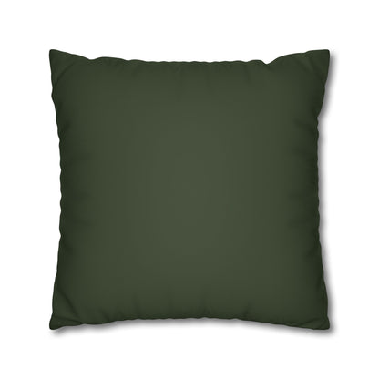 Green Aztec Faux Suede Pillowcase — Square Decorative Throw Pillow Cover