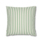 Sage Green Decorative Striped Faux Suede Pillow Cover