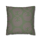 Green and Mauve Lines Faux Suede Pillow Cover