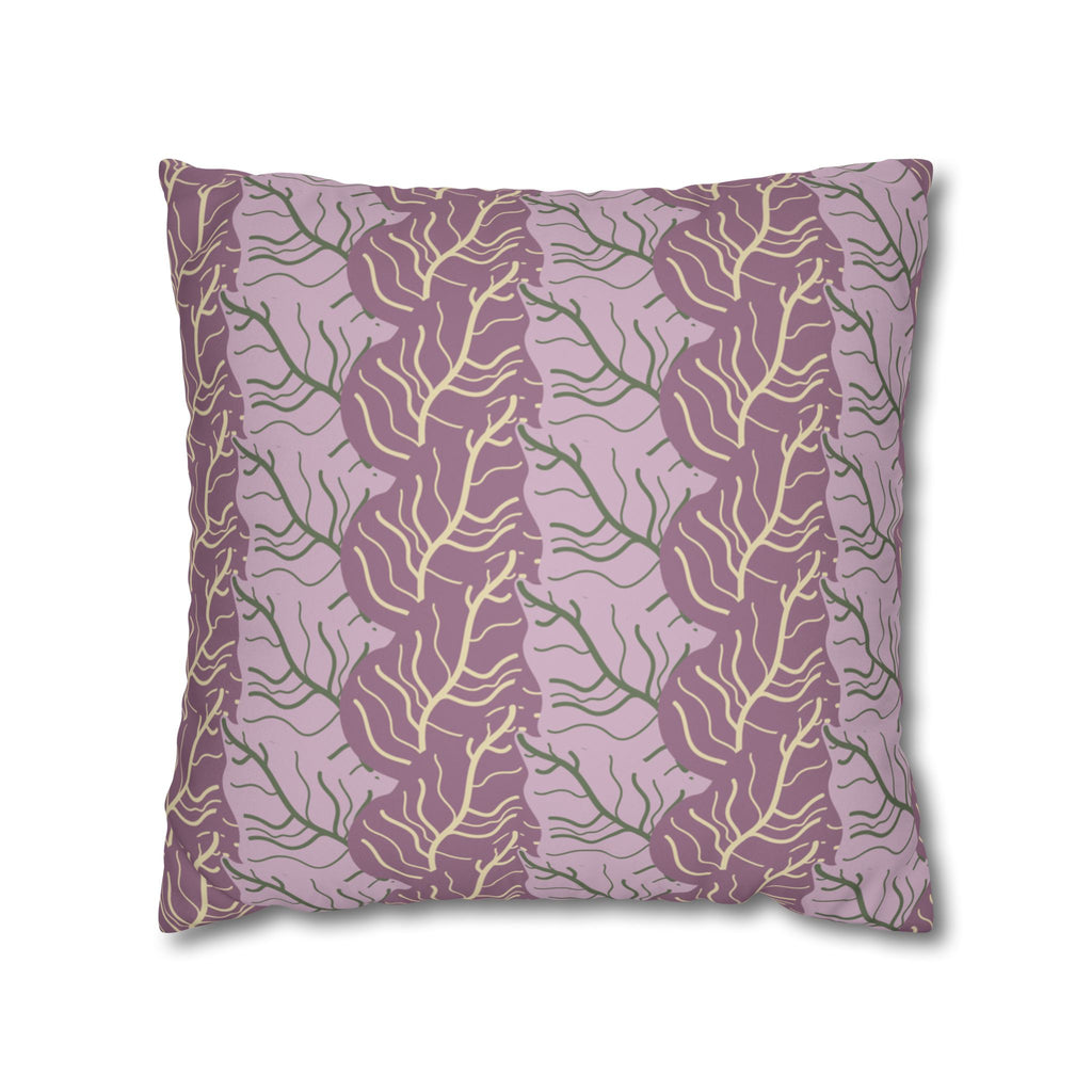 Purple Cabbage Botanical Leaves Faux Suede Pillow Cover