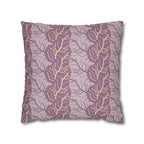 Purple Cabbage Botanical Leaves Faux Suede Pillow Cover