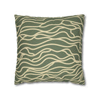 Abstract Olive Wave Faux Suede Pillow Cover