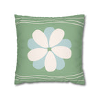 Retro Floral Green Decorative Faux Suede Pillow Cover
