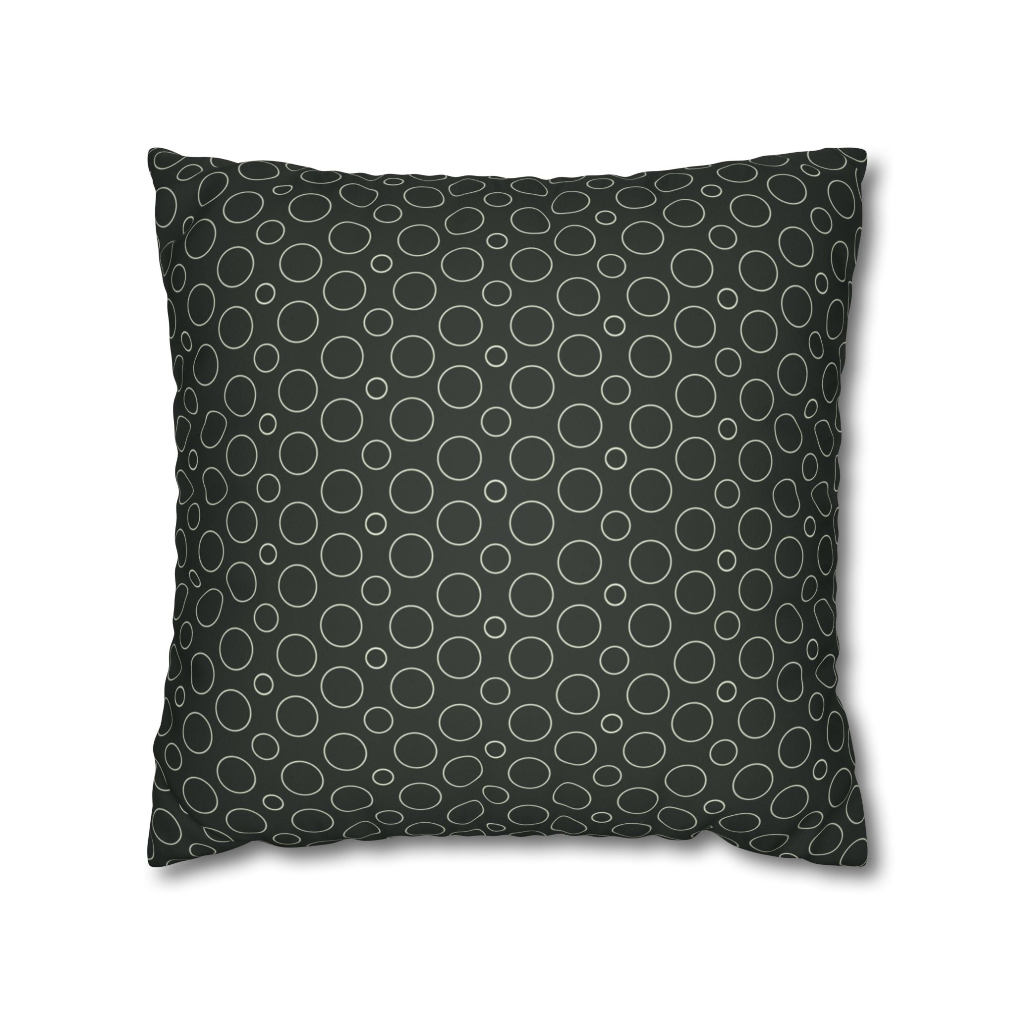 Circles Faux Suede Pillow Cover