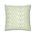 Sage Geometric Scroll Pattern Faux Suede Pillow Cover