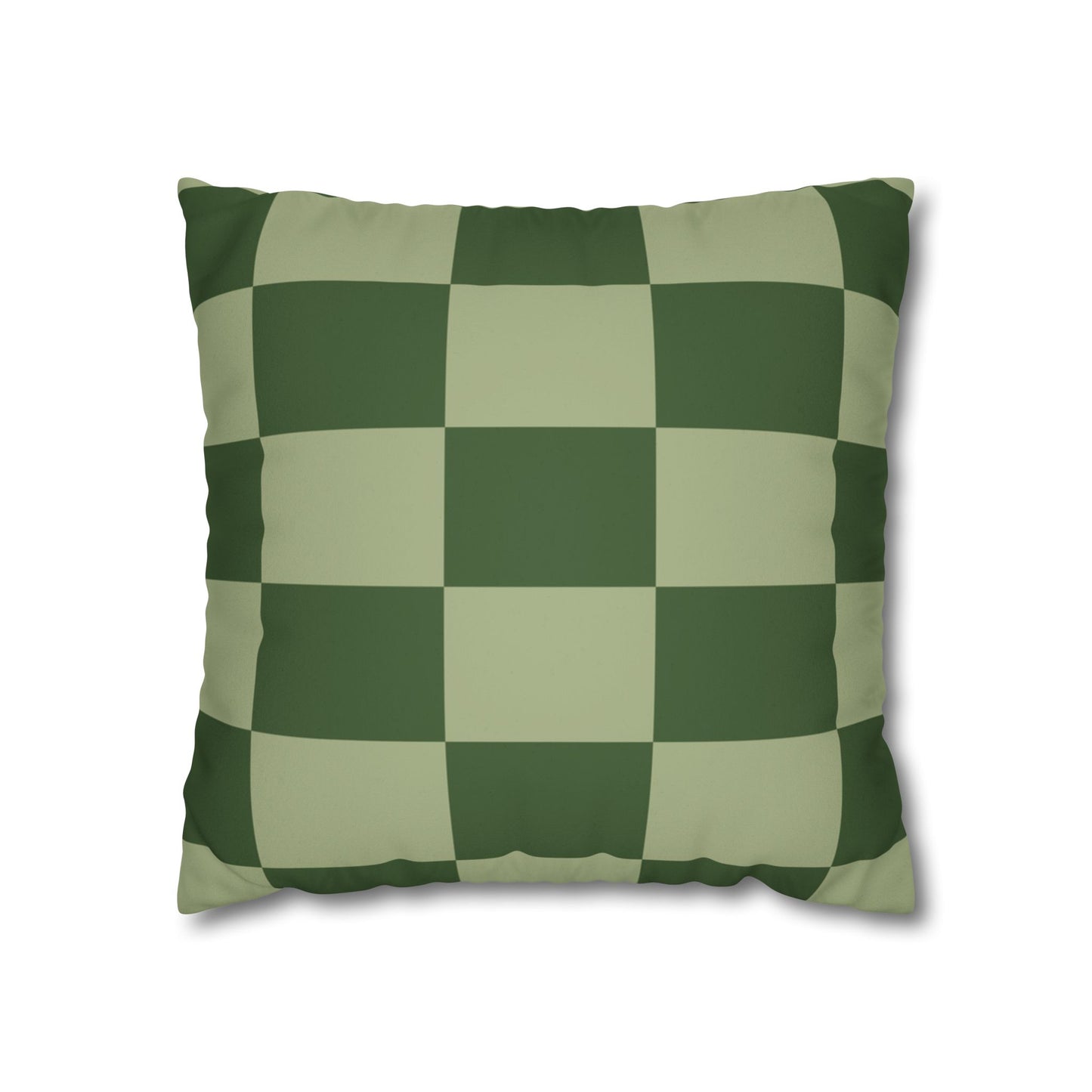 Green Checkerboard Faux Suede Pillowcase