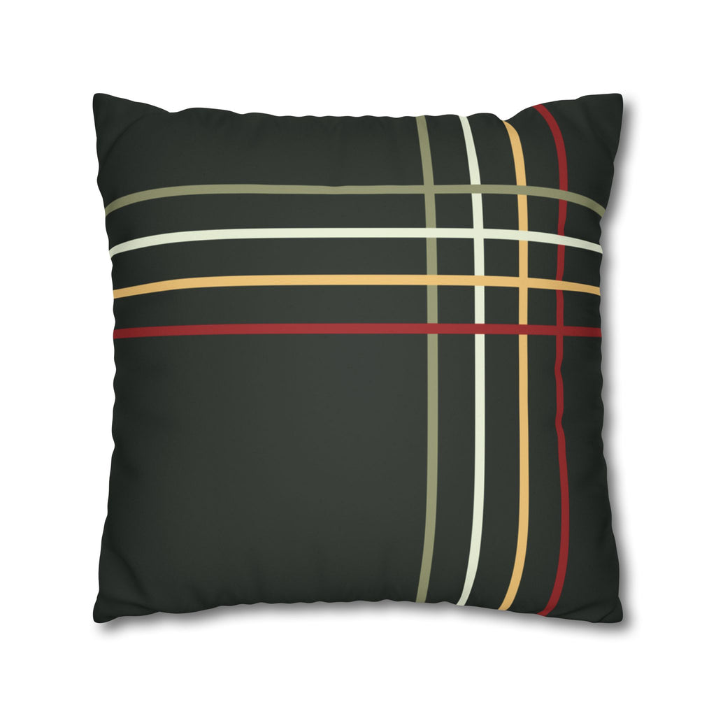 Modern Plaid Faux Suede Pillow Cover