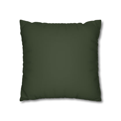 Green Aztec Faux Suede Pillowcase — Square Decorative Throw Pillow Cover