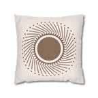 Boho Brown Sunburst Faux Suede Pillow Cover