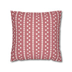 Polka Dot Stripes Faux Suede Pillow Cover