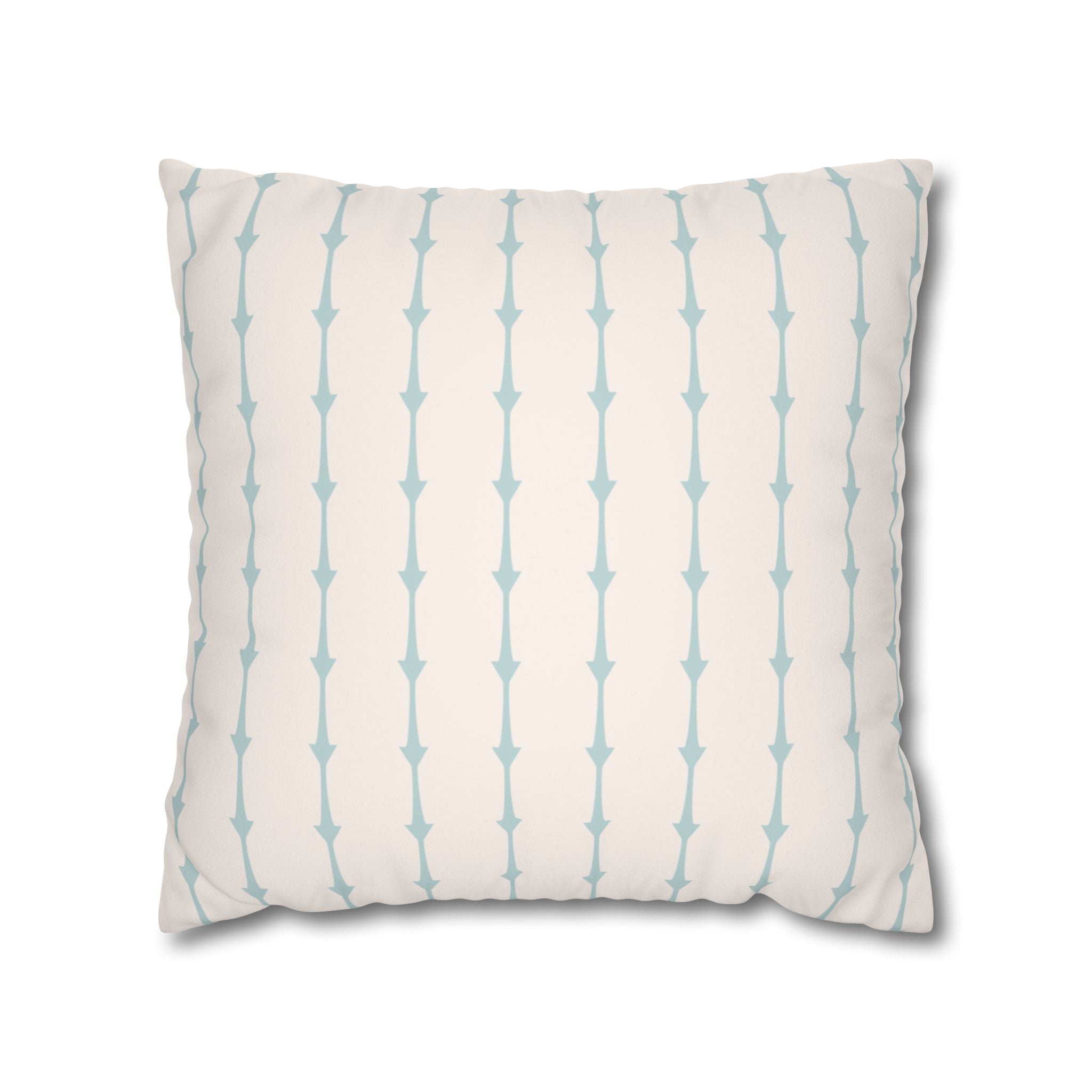 Soft Blue Arrow Stripes Faux Suede Pillow Cover