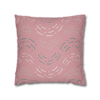 Dusty Rose Icy Arcs Faux Suede Pillow Cover