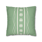 Green Deer Track Stripe Faux Suede Pillow Cover