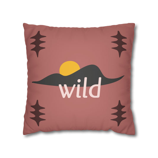 Boho Accent Pillow Cover - Wild Mountain Silhouette - Infuses Your Space with Adventure Energy