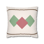 Blush & Sage Geometric Diamond Faux Suede Pillow Cover