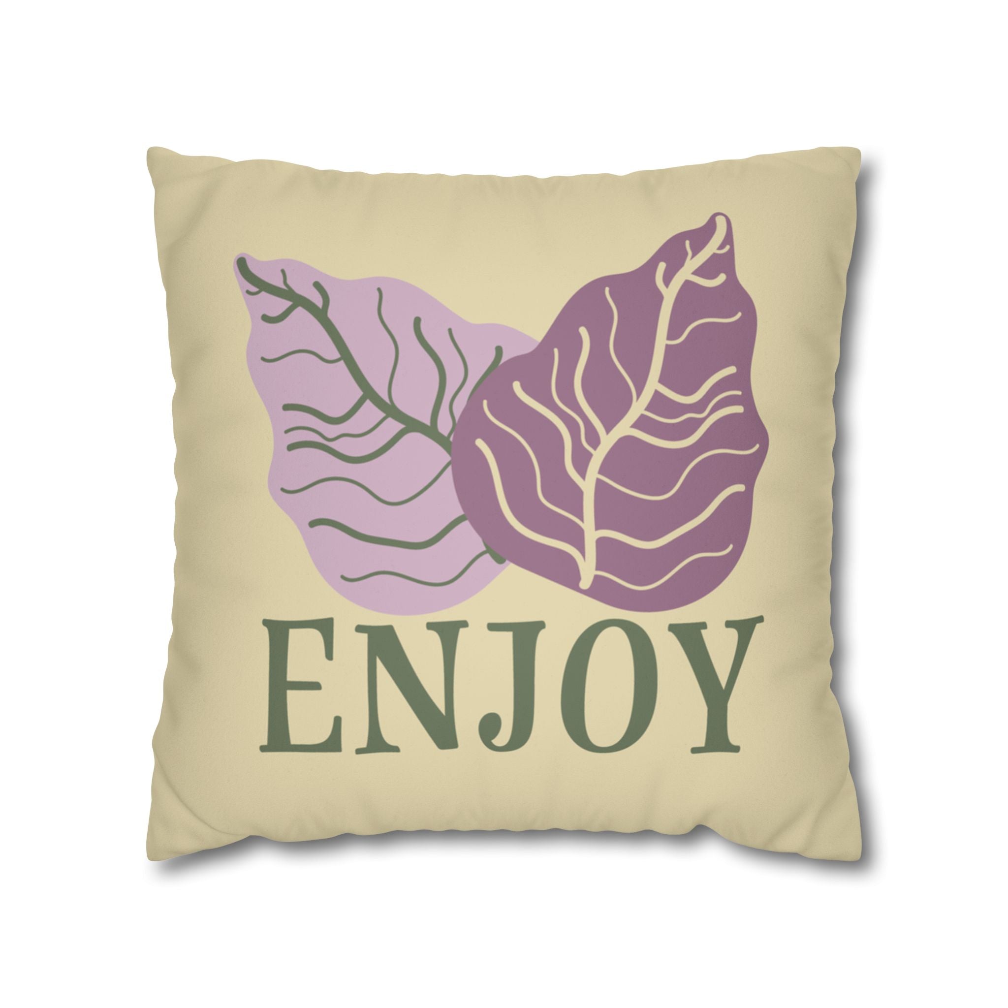 Enjoy Cabbage Leaves Faux Suede Pillowcase Pillow Cover