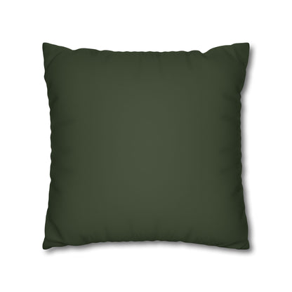 Green Aztec Faux Suede Pillowcase — Square Decorative Throw Pillow Cover