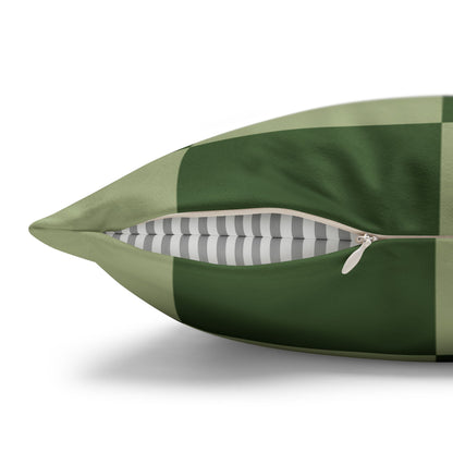 Green Checkerboard Faux Suede Pillowcase