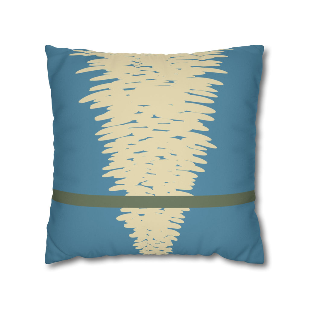 Textured Wave Blue Coastal Faux Suede Throw Pillow Cover