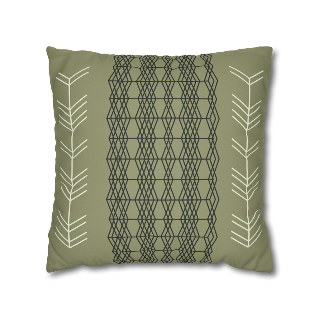 Boho Olive Arrow Faux Suede Pillow Cover