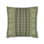 Boho Olive Arrow Faux Suede Pillow Cover