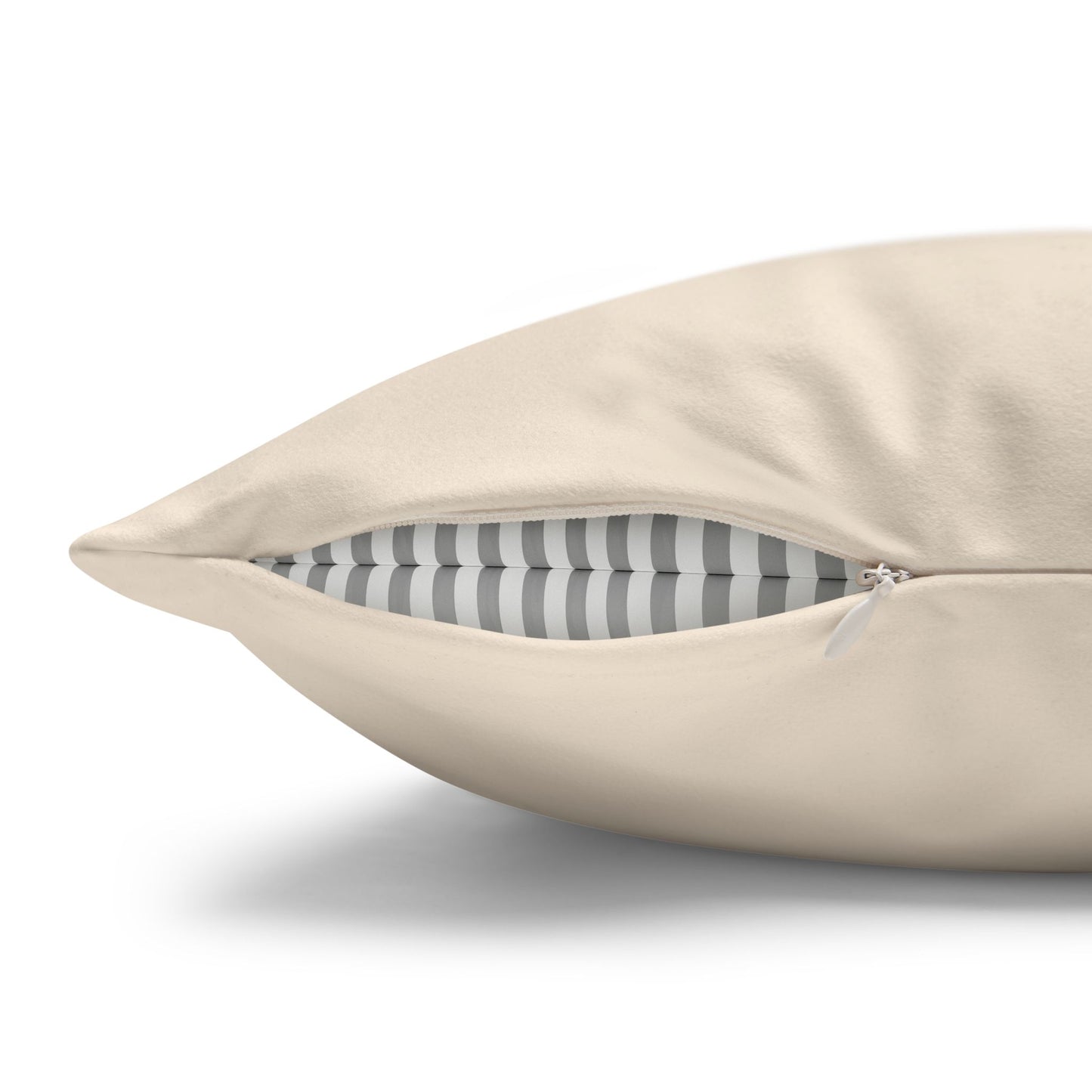 Beige Geometric Mandala Faux Suede Pillow Cover — Square Decorative Throw Pillowcase