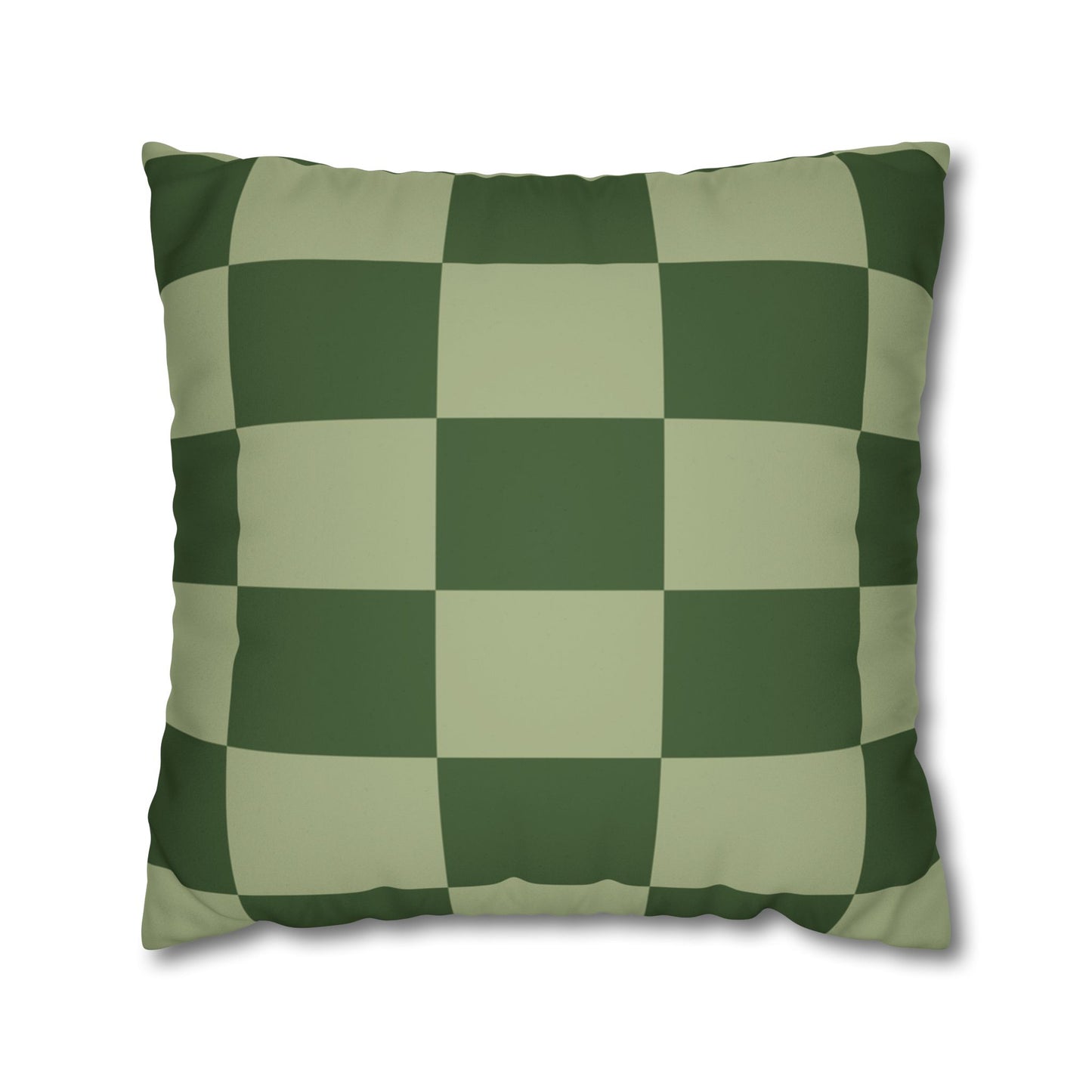 Green Checkerboard Faux Suede Pillowcase