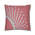 Coral Sunburst Faux Suede Pillow Cover