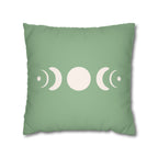 Moon Phase Sage Green Decorative Faux Suede Pillow Cover