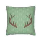 Deer Antler with Deer Tracks Pattern Faux Suede Pillow Cover