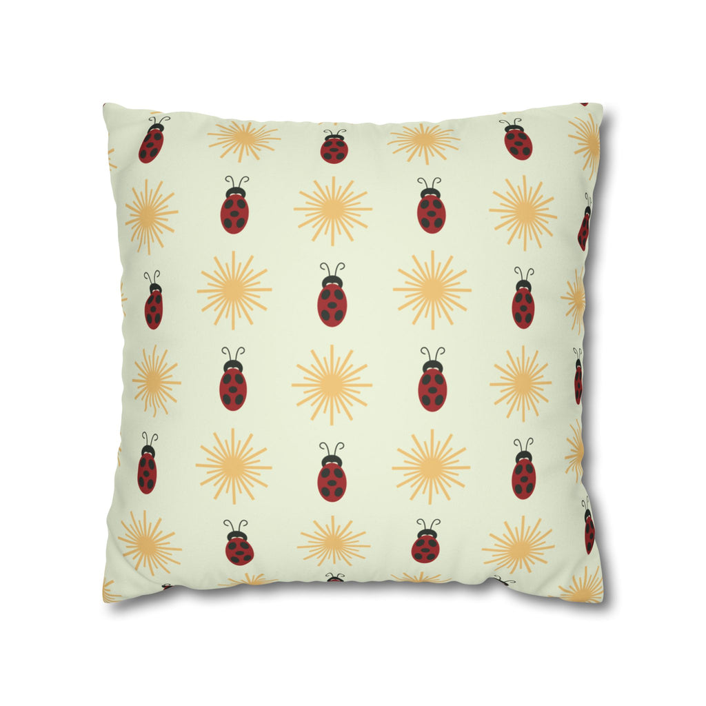 Ladybugs & Suns Faux Suede Pillow Cover
