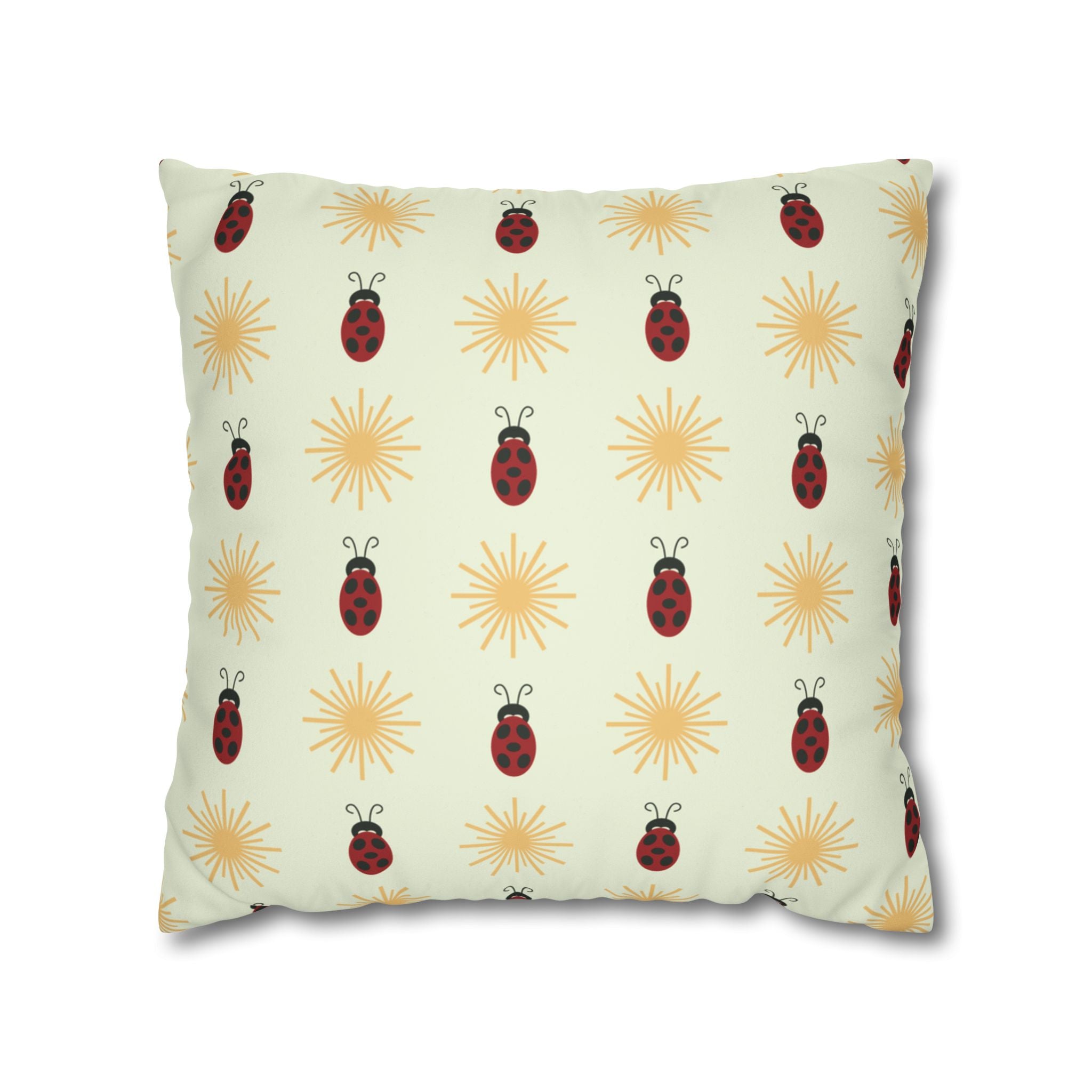 Ladybugs & Suns Faux Suede Pillow Cover
