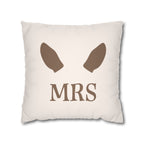 Mrs. Bridal Deer Faux Suede Pillow Cover