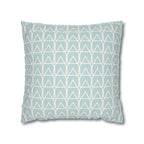 Modern Coastal Geometric Aqua Faux Suede Pillow Cover