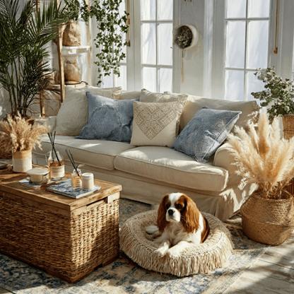 Beige Geometric Mandala Faux Suede Pillow Cover — Square Decorative Throw Pillowcase