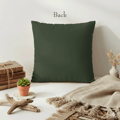 Green Aztec Faux Suede Pillowcase — Square Decorative Throw Pillow Cover