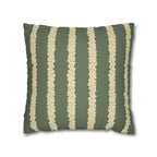 Olive & Cream Striped Faux Suede Pillow Cover