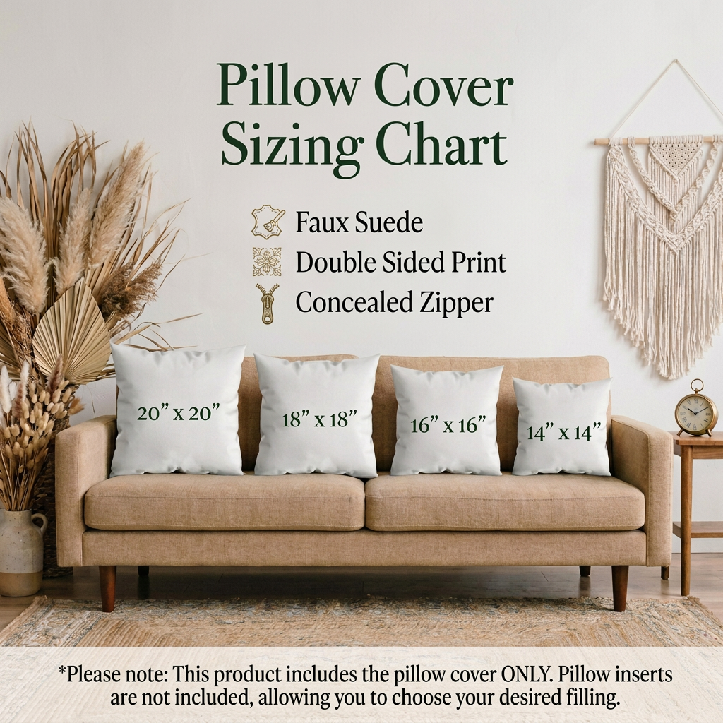 Sage Tossed Daisies Faux Suede Pillow Cover