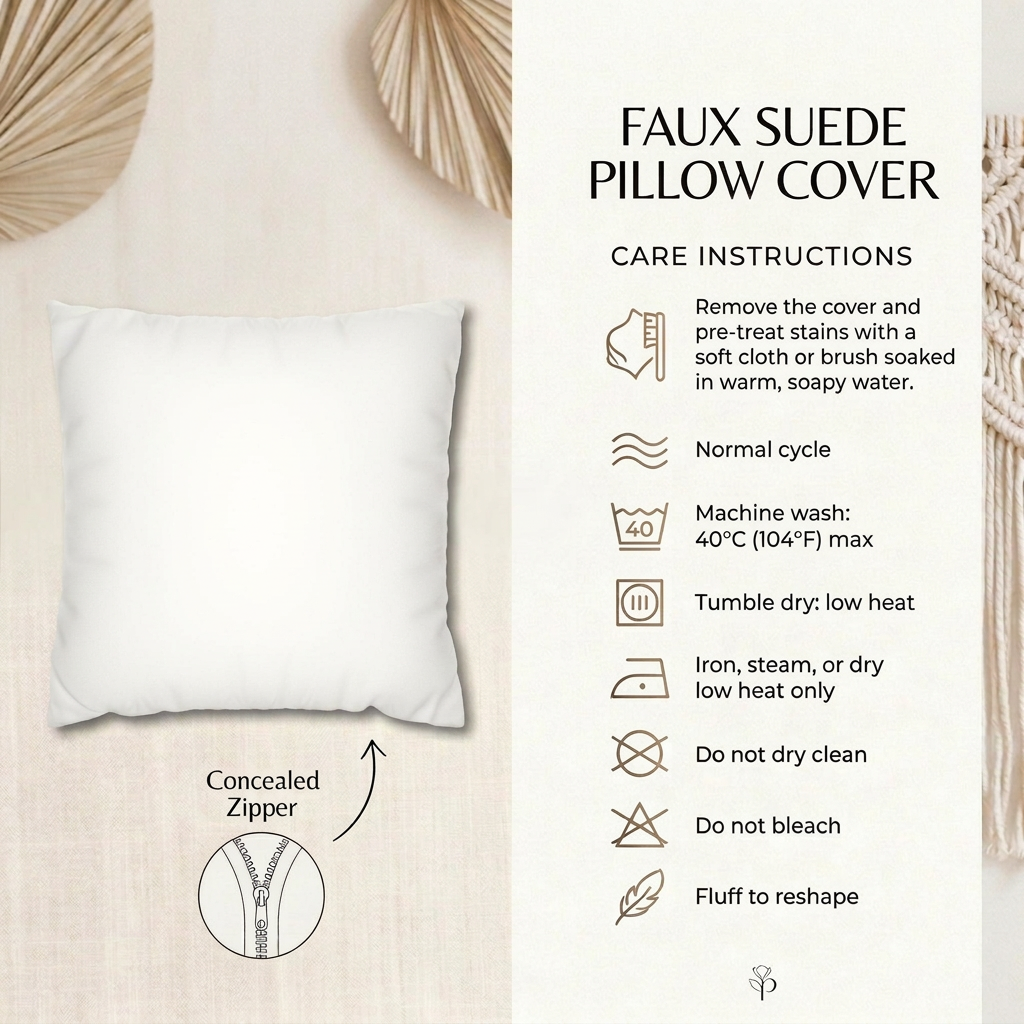 Enjoy Script Faux Suede Pillow Cover