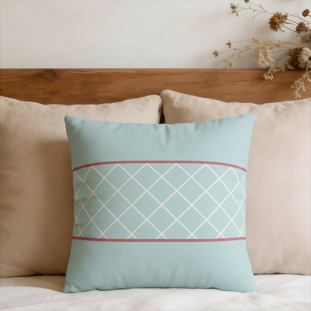 Coral Lattice Pillow Cover