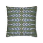 Boho Green Chevron Arrows Faux Suede Pillow Cover