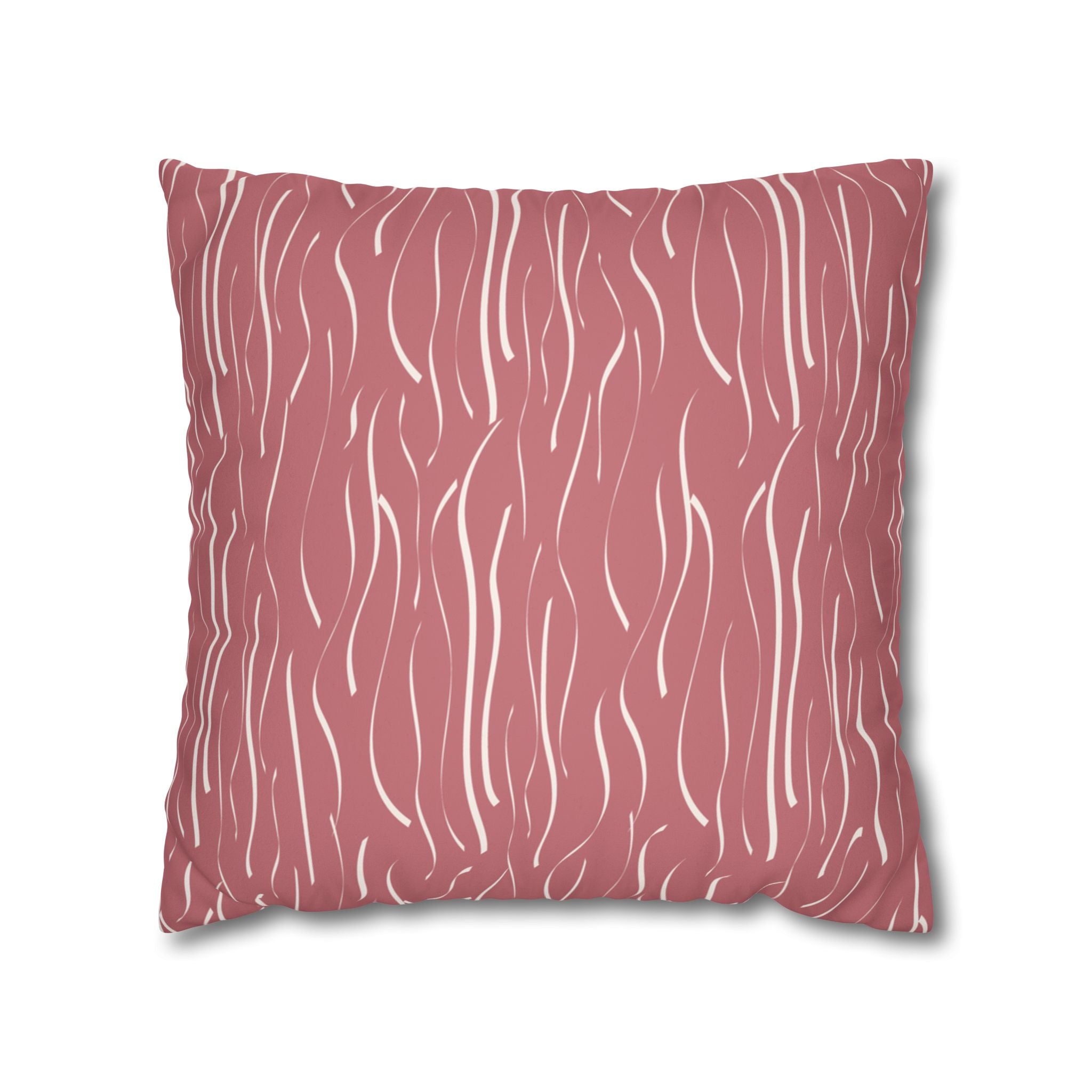 Blush Wave Faux Suede Pillow Cover