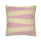 Boho Pink Chevron Arrows Faux Suede Pillow Cover